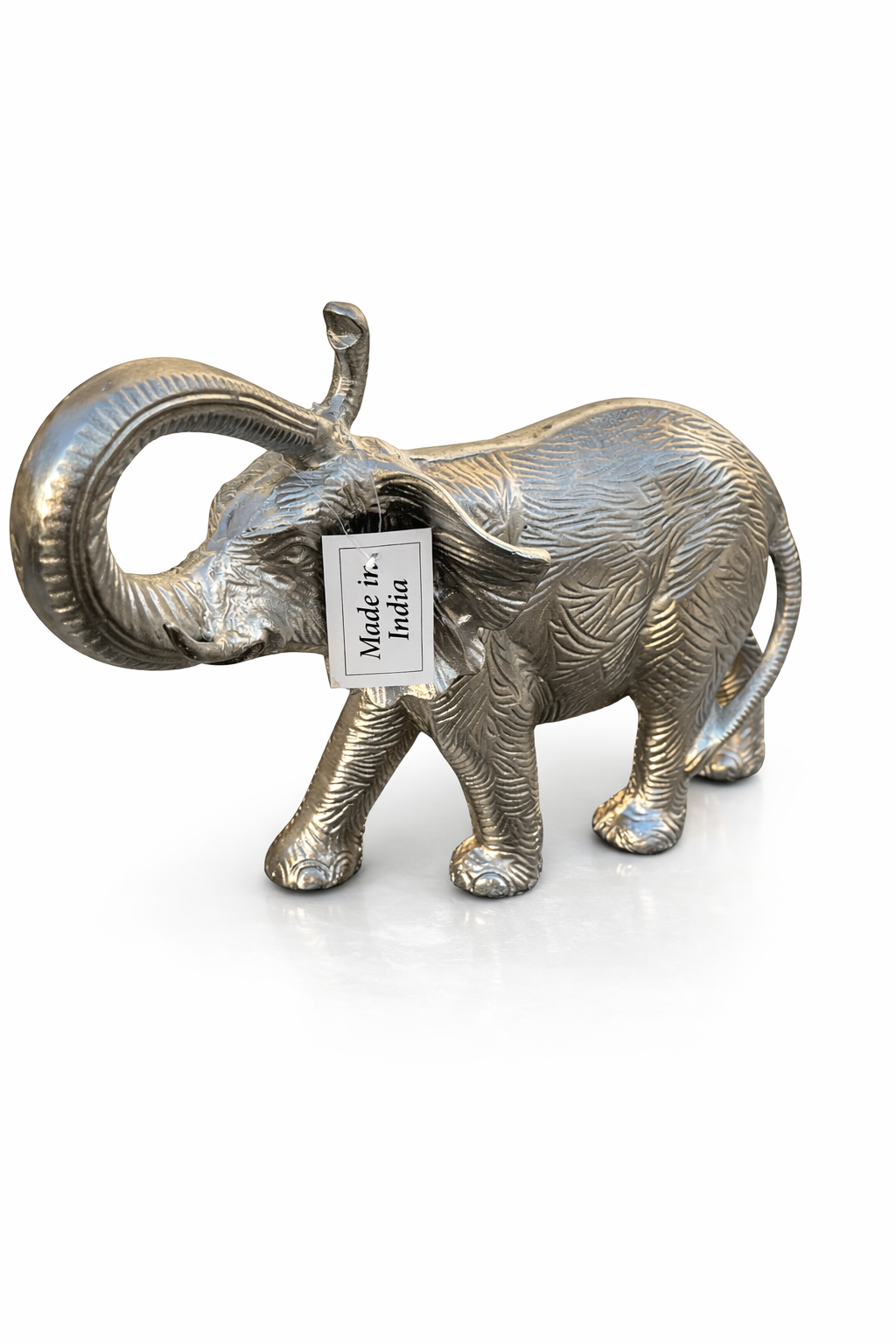 Handcrafted Decorative Aluminum Nickel Elephant Figurines - Gold and Silver