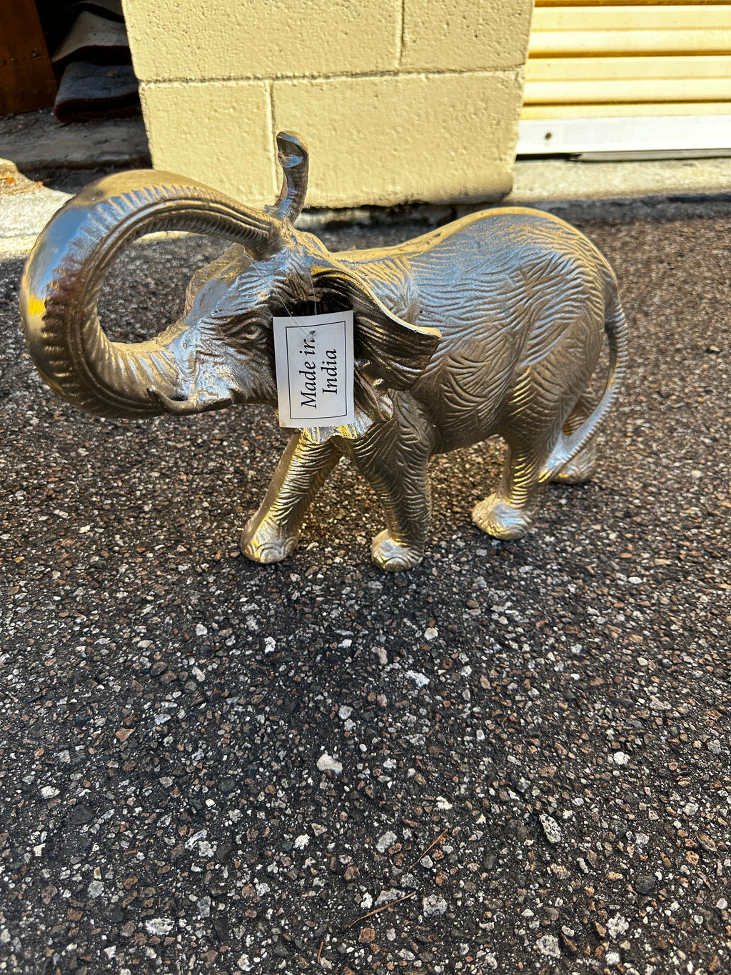 Handcrafted Decorative Aluminum Nickel Elephant Figurines - Gold and Silver