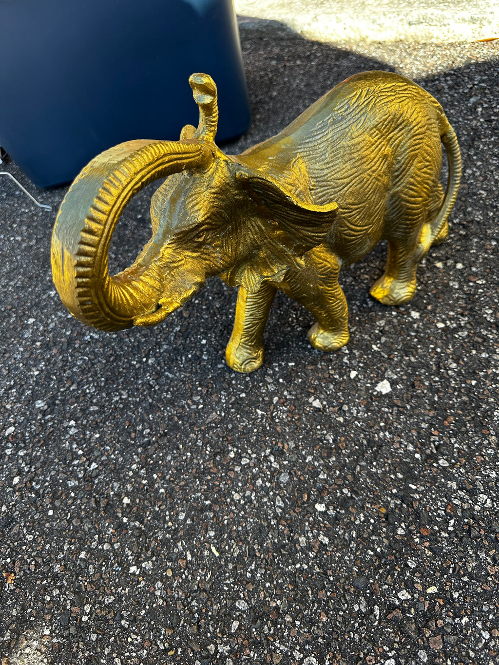 Handcrafted Decorative Aluminum Nickel Elephant Figurines - Gold and Silver