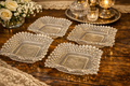 Vintage Cut Glass Square Dessert Dishes- Set of 4