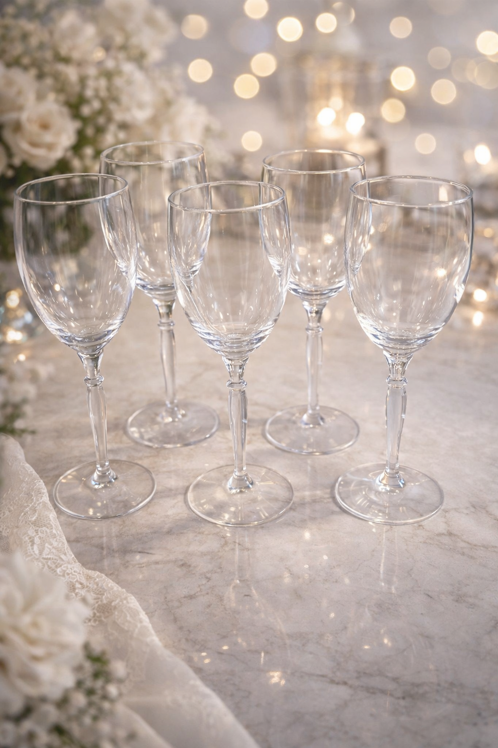 Elegant Crystal Wine Glasses- Set of 5