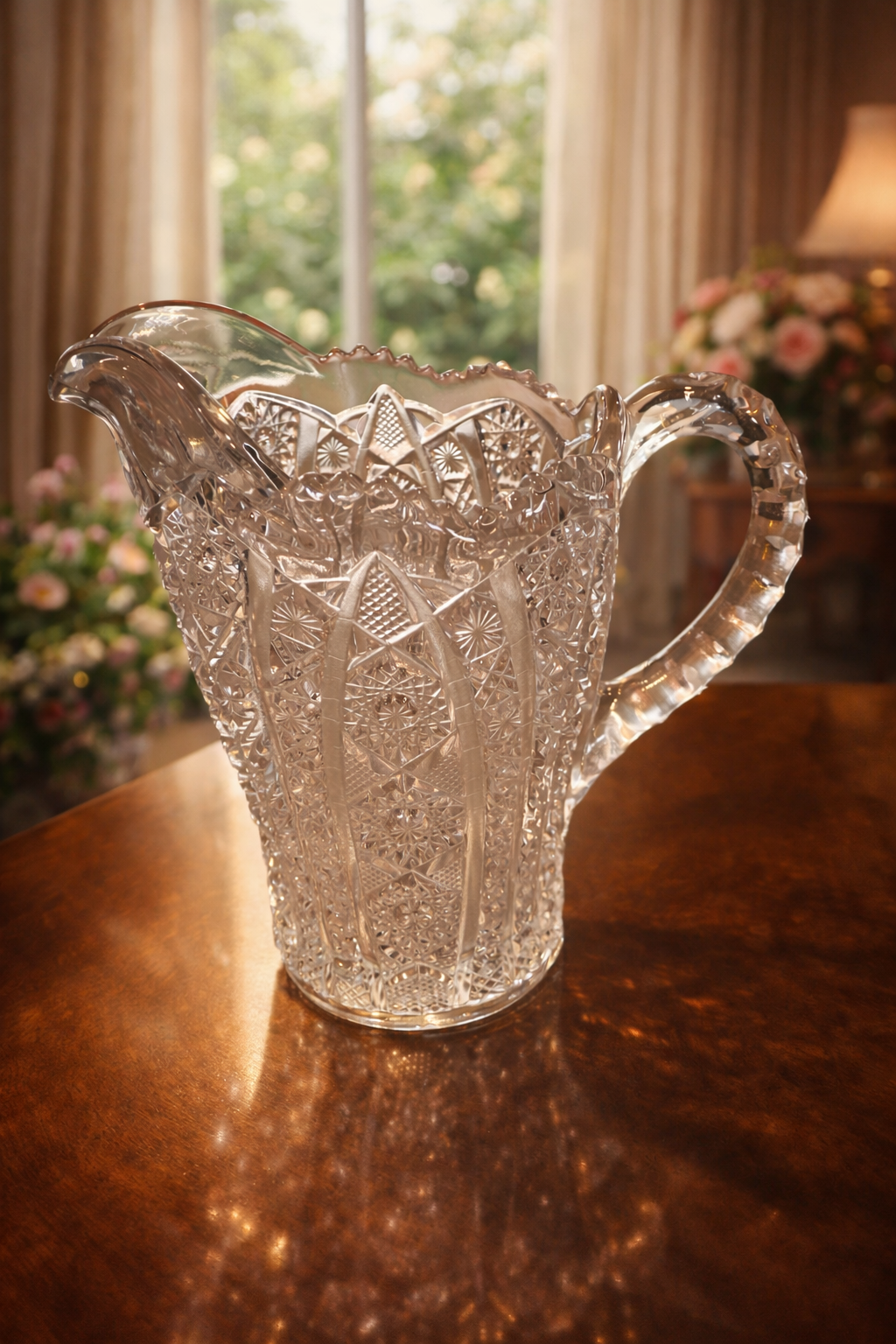Vintage Cut Crystal Pitcher
