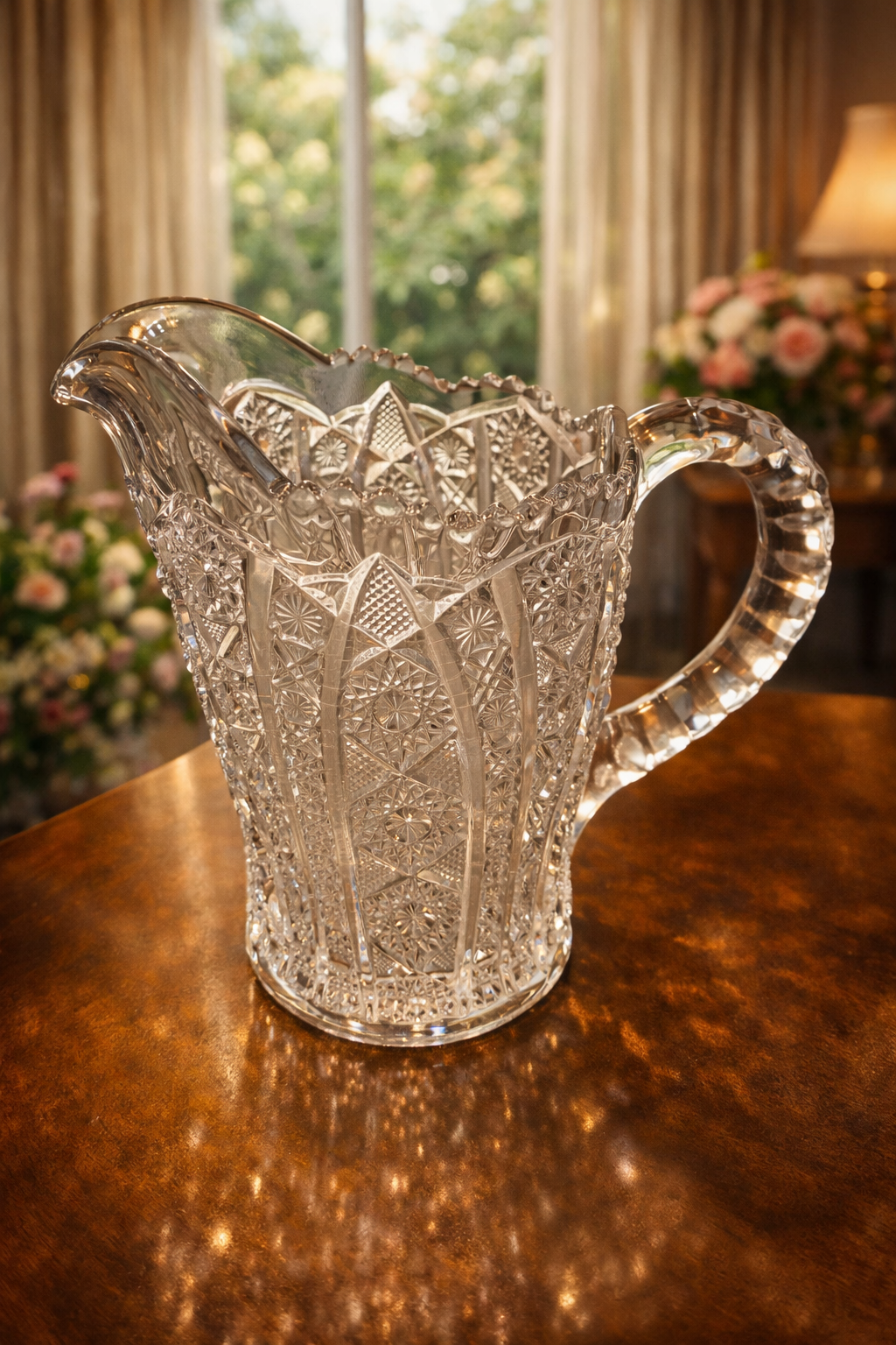 Vintage Cut Crystal Pitcher